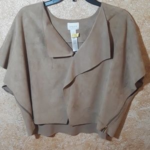 Chico's Tan Faux Suede outerwear